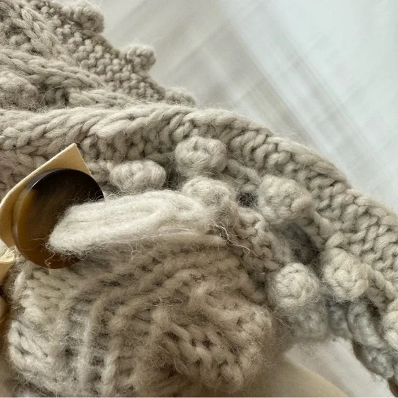 Dôen • Pomme Pom Pom Cardigan Sweater Moonstone Light Grey XS/S - Picture 7 of 10